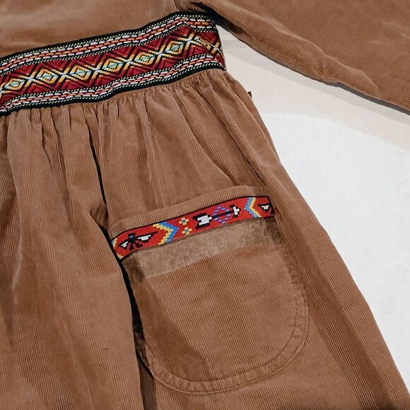 Vtg Disney Minnie N Me Indian Costume Dress Up-Size 10-Fringe-Pockets-Corduroy - Picture 3 of 12